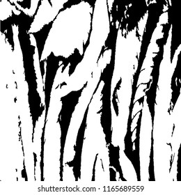 Monochrome Grunge Background. Abstract Black and White Texture with Scratched Lines, Spots and Blobs for Print, Card, Banner. Modern Rough Halftone Background with Different Elements.