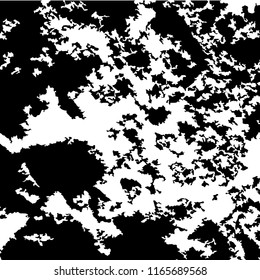 Monochrome Grunge Background. Abstract Black and White Texture with Scratched Lines, Spots and Blobs for Wallpaper, Print, Card. Modern Rough Halftone Background with Different Elements.