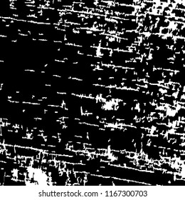 Monochrome Grunge Background. Abstract Black and White Texture with Scratched Lines, Spots and Blobs for Wallpaper, Print, Card. Vintage Rough Halftone Background with Different Elements.