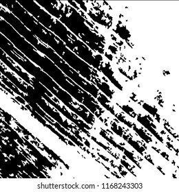Monochrome Grunge Background. Abstract Black and White Texture with Scratched Lines, Spots and Blobs for Web Applications, Wallpaper, Print. Retro Rough Halftone Pattern with Different Elements.