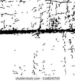 Monochrome Grunge Background. Abstract Black and White Texture with Scratched Lines, Spots and Blobs for Web Applications, Banner, Card. Vintage Rough Halftone Background with Different Elements.