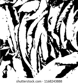 Monochrome Grunge Background. Abstract Black and White Texture with Scratched Lines, Spots and Blobs for Wallpaper, Print, Card. Retro Rough Halftone Background with Different Elements.