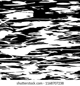 Monochrome Grunge Background. Abstract Black and White Texture with Scratched Lines, Spots and Blobs for Card, Print, Mobile Applications. Modern Rough Halftone Pattern with Different Elements.