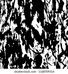 Monochrome Grunge Background. Abstract Black and White Texture with Scratched Lines, Spots and Blobs for Print, Card, Banner. Trendy Rough Halftone Pattern with Different Elements.