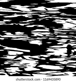 Monochrome Grunge Background. Abstract Black and White Texture with Scratched Lines, Spots and Blobs for Web Applications, Wallpaper, Print. Trendy Rough Halftone Pattern with Different Elements.