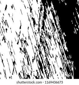 Monochrome Grunge Background. Abstract Black and White Texture with Scratched Lines, Spots and Blobs for Card, Print, Mobile Applications. Vintage Rough Halftone Pattern with Different Elements.