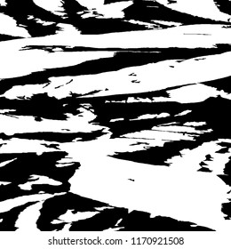 Monochrome Grunge Background. Abstract Black and White Texture with Scratched Lines, Spots and Blobs for Card, Print, Mobile Applications. Trendy Rough Halftone Pattern with Different Elements.