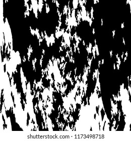 Monochrome Grunge Background. Abstract Black and White Texture with Scratched Lines, Spots and Blobs for Banner, Card, Wallpaper. Vintage Rough Halftone Pattern with Different Elements.