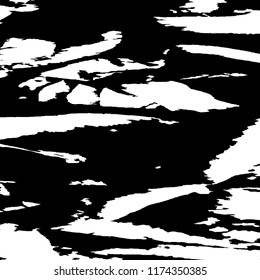 Monochrome Grunge Background. Abstract Black and White Texture with Scratched Lines, Spots and Blobs for Card, Print, Mobile Applications. Trendy Rough Halftone Pattern with Different Elements.