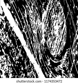 Monochrome Grunge Background. Abstract Black and White Texture with Scratched Lines, Spots and Blobs for Web Applications, Banner, Card. Vintage Rough Halftone Background with Different Elements.