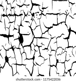Monochrome Grunge Background. Abstract Black and White Texture with Scratched Lines, Spots and Blobs for Print, Card, Banner. Vintage Rough Halftone Pattern with Different Elements.