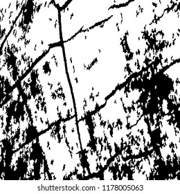 Monochrome Grunge Background. Abstract Black and White Texture with Scratched Lines, Spots and Blobs for Wallpaper, Print, Card. Modern Rough Halftone Pattern with Different Elements.