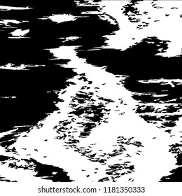 Monochrome Grunge Background. Abstract Black and White Texture with Scratched Lines, Spots and Blobs for Card, Print, Mobile Applications. Modern Rough Halftone Background with Different Elements.