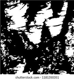 Monochrome Grunge Background. Abstract Black and White Texture with Scratched Lines, Spots and Blobs for Card, Print, Mobile Applications. Modern Rough Halftone Background with Different Elements.