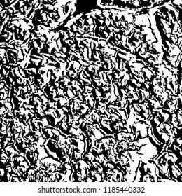 Monochrome Grunge Background. Abstract Black and White Texture with Scratched Lines, Spots and Blobs for Print, Card, Banner. Trendy Rough Halftone Pattern with Different Elements.