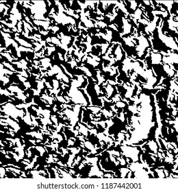 Monochrome Grunge Background. Abstract Black and White Texture with Scratched Lines, Spots and Blobs for Banner, Card, Wallpaper. Modern Rough Halftone Background with Different Elements.