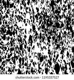 Monochrome Grunge Background. Abstract Black and White Texture with Scratched Lines, Spots and Blobs for Print, Card, Banner. Retro Rough Halftone Pattern with Different Elements.