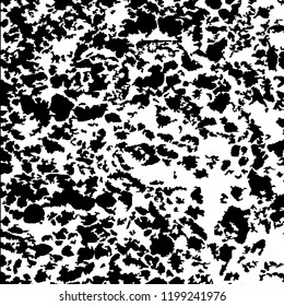 Monochrome Grunge Background. Abstract Black and White Texture with Scratched Lines, Spots and Blobs for Card, Print, Mobile Applications. Trendy Rough Halftone Background with Different Elements.