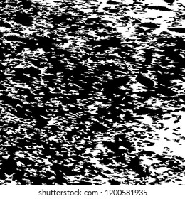 Monochrome Grunge Background. Abstract Black and White Texture with Scratched Lines, Spots and Blobs for Card, Print, Mobile Applications. Modern Rough Halftone Background with Different Elements.