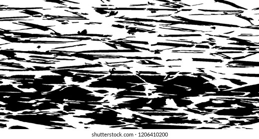 Monochrome Grunge Background. Abstract Black and White Texture with Scratched Lines, Spots and Blobs for Web Applications, Wallpaper, Print. Modern Rough Halftone Background with Different Elements.