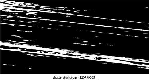 Monochrome Grunge Background. Abstract Black and White Texture with Scratched Lines, Spots and Blobs for Print, Card, Banner. Trendy Rough Halftone Background with Different Elements.