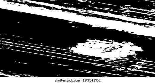 Monochrome Grunge Background. Abstract Black and White Texture with Scratched Lines, Spots and Blobs for Print, Card, Banner. Modern Rough Halftone Pattern with Different Elements.