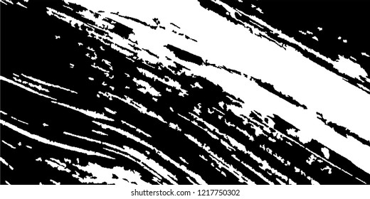 Monochrome Grunge Background. Abstract Black and White Texture with Scratched Lines, Spots and Blobs for Banner, Card, Wallpaper. Vintage Rough Halftone Background with Different Elements.