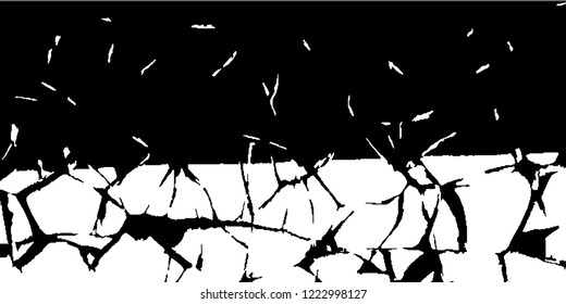 Monochrome Grunge Background. Abstract Black and White Texture with Scratched Lines, Spots and Blobs for Card, Print, Mobile Applications. Vintage Rough Halftone Pattern with Different Elements.
