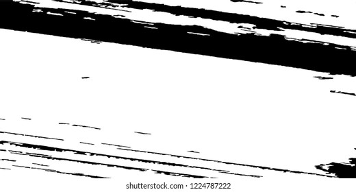 Monochrome Grunge Background. Abstract Black and White Texture with Scratched Lines, Spots and Blobs for Web Applications, Banner, Card. Trendy Rough Halftone Background with Different Elements.