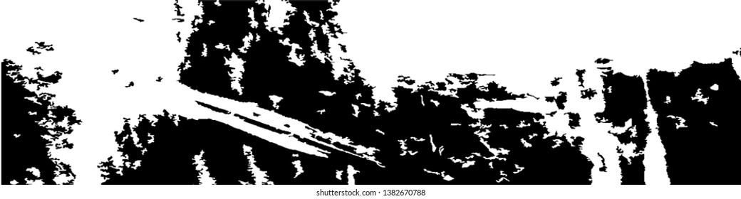 Monochrome Grunge Background. Abstract Black and White Texture with Scratched Lines, Spots and Blobs for Wallpaper, Print, Card. Modern Rough Halftone Background with Different Elements.