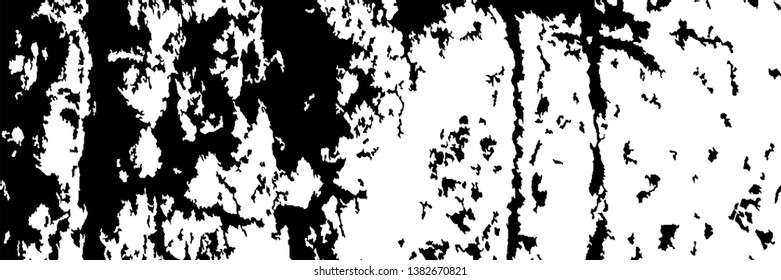 Monochrome Grunge Background. Abstract Black and White Texture with Scratched Lines, Spots and Blobs for Web Applications, Wallpaper, Print. Retro Rough Halftone Pattern with Different Elements.