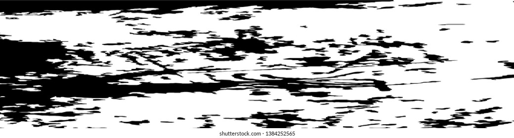 Monochrome Grunge Background. Abstract Black and White Texture with Scratched Lines, Spots and Blobs for Print, Card, Banner. Trendy Rough Halftone Background with Different Elements.