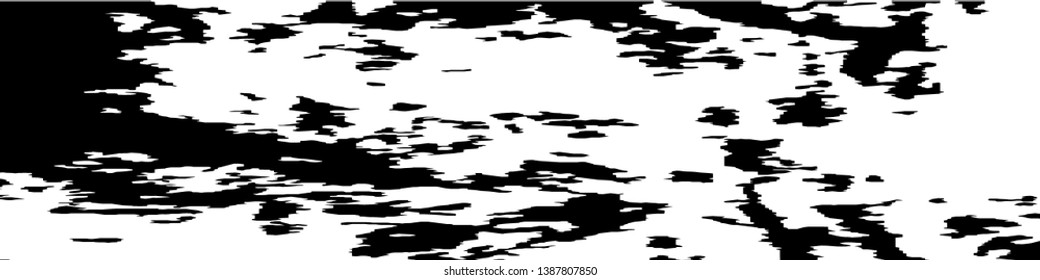 Monochrome Grunge Background. Abstract Black and White Texture with Scratched Lines, Spots and Blobs for Web Applications, Banner, Card. Modern Rough Halftone Pattern with Different Elements.