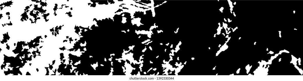 Monochrome Grunge Background. Abstract Black and White Texture with Scratched Lines, Spots and Blobs for Card, Print, Mobile Applications. Trendy Rough Halftone Background with Different Elements.