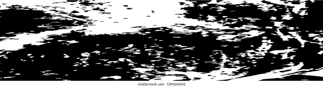 Monochrome Grunge Background. Abstract Black and White Texture with Scratched Lines, Spots and Blobs for Card, Print, Mobile Applications. Modern Rough Halftone Pattern with Different Elements.
