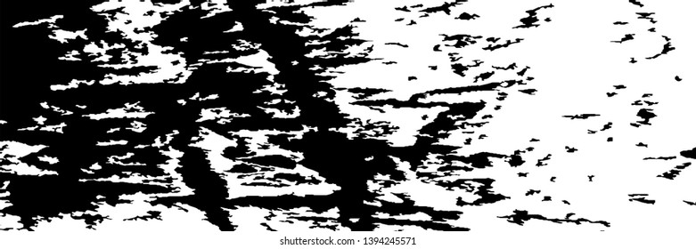 Monochrome Grunge Background. Abstract Black and White Texture with Scratched Lines, Spots and Blobs for Card, Print, Mobile Applications. Modern Rough Halftone Pattern with Different Elements.