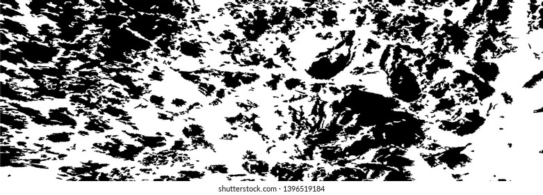 Monochrome Grunge Background. Abstract Black and White Texture with Scratched Lines, Spots and Blobs for Web Applications, Wallpaper, Print. Vintage Rough Halftone Pattern with Different Elements.
