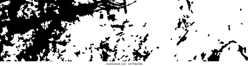 Monochrome Grunge Background. Abstract Black and White Texture with Scratched Lines, Spots and Blobs for Web Applications, Wallpaper, Print. Modern Rough Halftone Pattern with Different Elements.