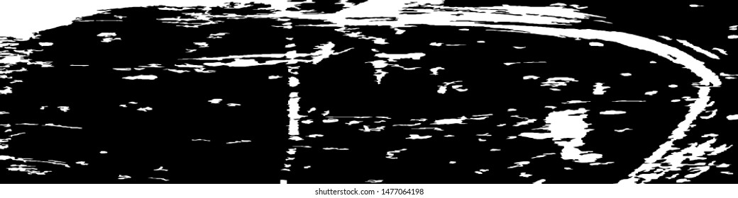 Monochrome Grunge Background. Abstract Black and White Texture with Scratched Lines, Spots and Blobs for Card, Print, Mobile Applications. Trendy Rough Halftone Background with Different Elements.