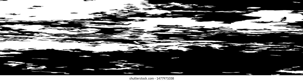Monochrome Grunge Background. Abstract Black and White Texture with Scratched Lines, Spots and Blobs for Banner, Card, Wallpaper. Trendy Rough Halftone Pattern with Different Elements.