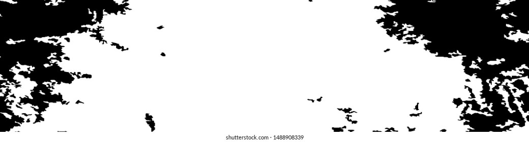 Monochrome Grunge Background. Abstract Black and White Texture with Scratched Lines, Spots and Blobs for Print, Card, Banner. Vintage Rough Halftone Background with Different Elements.