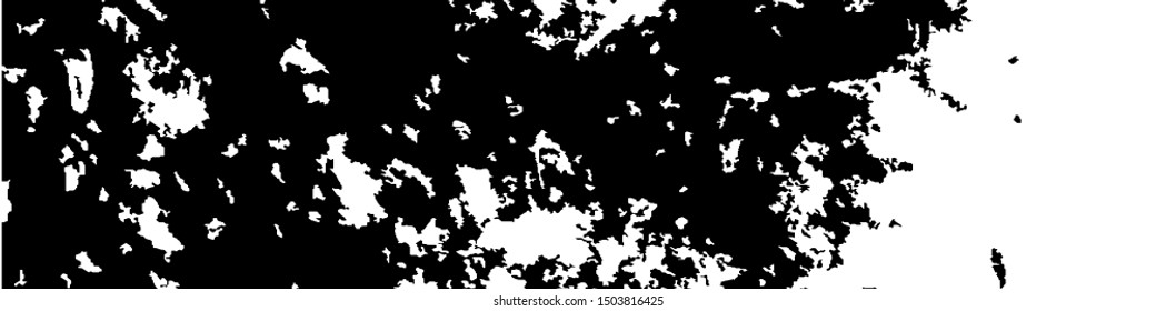 Monochrome Grunge Background. Abstract Black and White Texture with Scratched Lines, Spots and Blobs for Card, Print, Mobile Applications. Trendy Rough Halftone Pattern with Different Elements.
