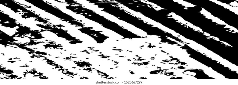 Monochrome Grunge Background. Abstract Black and White Texture with Scratched Lines, Spots and Blobs for Wallpaper, Print, Card. Vintage Rough Halftone Background with Different Elements.