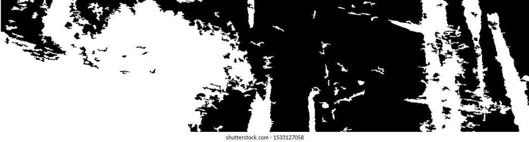 Monochrome Grunge Background. Abstract Black and White Texture with Scratched Lines, Spots and Blobs for Card, Print, Mobile Applications. Vintage Rough Halftone Pattern with Different Elements.