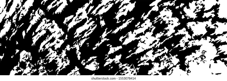 Monochrome Grunge Background. Abstract Black and White Texture with Scratched Lines, Spots and Blobs for Web Applications, Wallpaper, Print. Retro Rough Halftone Pattern with Different Elements.