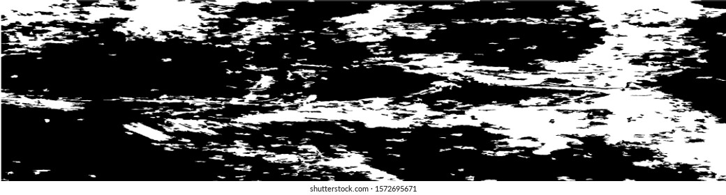 Monochrome Grunge Background. Abstract Black and White Texture with Scratched Lines, Spots and Blobs for Banner, Card, Wallpaper. Modern Rough Halftone Background with Different Elements.
