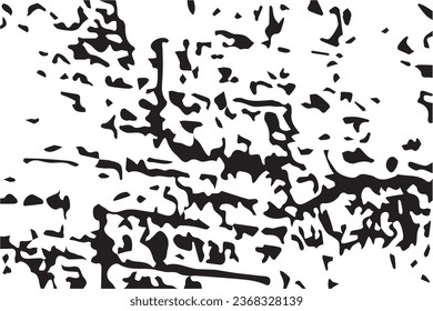 Monochrome Grunge Background. Abstract Black and White Texture with Scratched Lines, Spots and Blobs. Trendy Vector Halftone Texture, Monochrome Grunge Pattern for your Design or background