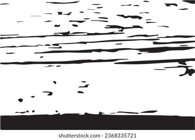 Monochrome Grunge Background. Abstract Black and White Texture with Scratched Lines, Spots and Blobs. Trendy Vector Halftone Texture, Monochrome Grunge Pattern for your Design or background
