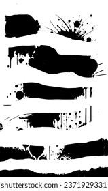 Monochrome Grunge Background. Abstract Black and White Texture with Scratched Lines, Spots and Blobs. Trendy Vector Halftone Texture, Monochrome Grunge Pattern for your Design or background