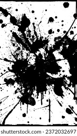 Monochrome Grunge Background. Abstract Black and White Texture with Scratched Lines, Spots and Blobs. Trendy Vector Halftone Texture, Monochrome Grunge Pattern for your Design or background